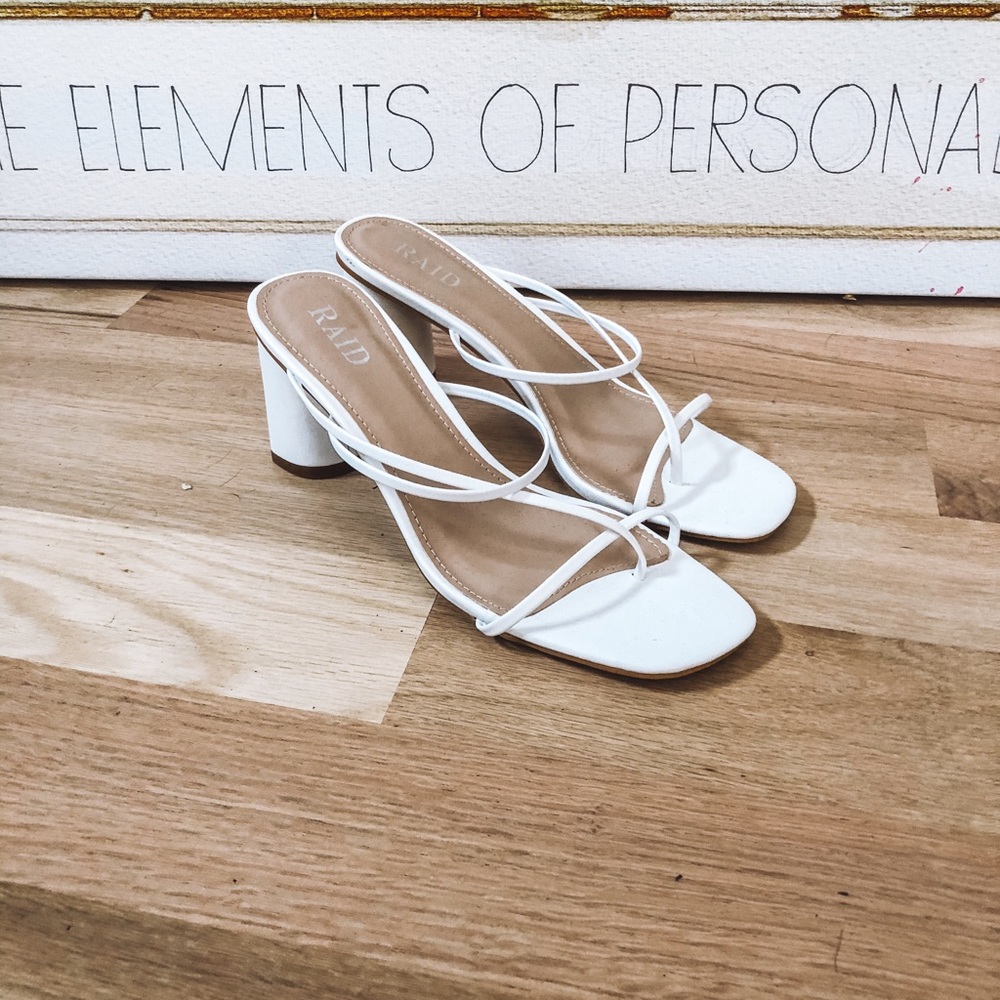 Raid by LuLu’s, Strappy White Sandals